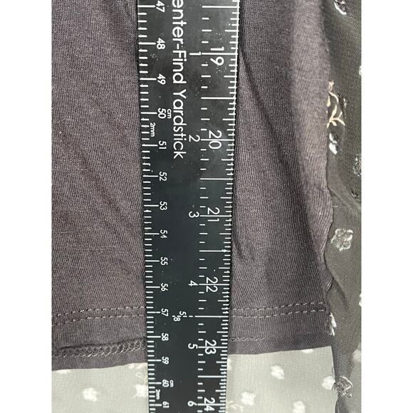 Lauren Conrad dark floral sheer overlaid top size L, EUC - Picture 10 of 13